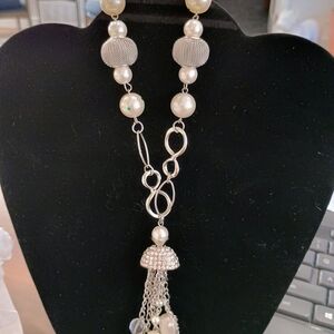 Elegant Silver and Pearl Necklace